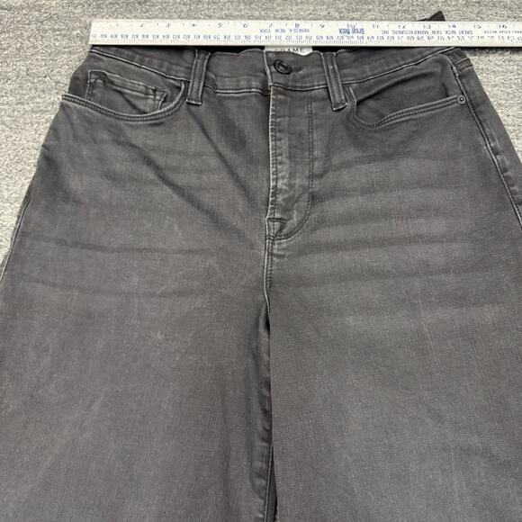 Frame Denim Le Palazzo Crop Wide Leg Jean Women 28 Black Denim Stretch High Rise - Picture 5 of 11